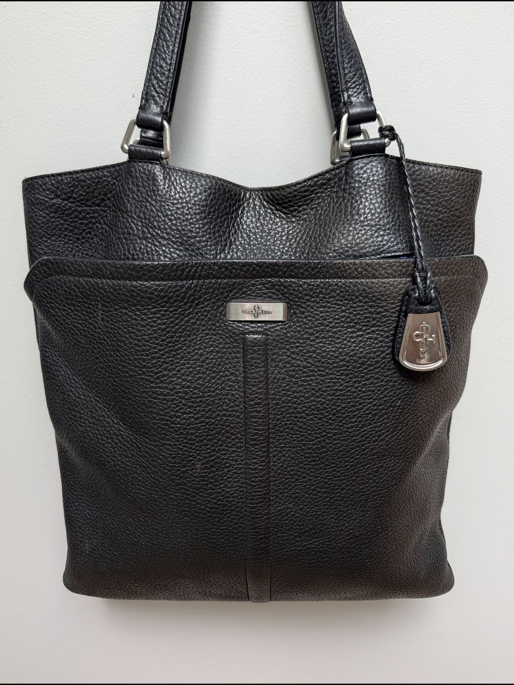 Cole Haan Black Leather Shoulder Tote Bag